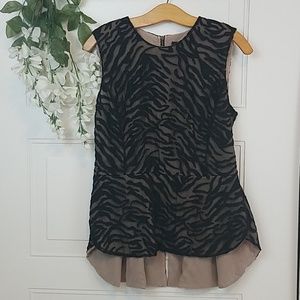 BCBG Maxazria High Low Lace Top